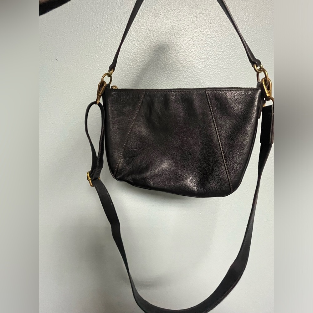 Fossil Black Leather Cross body Bag Purse - Picture 6 of 16